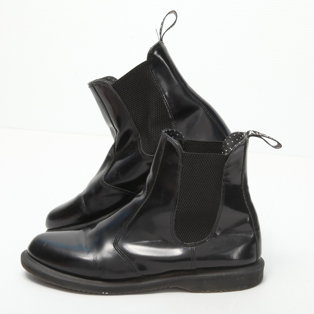 Dr. Martens Flora Chelsea Boots Women's Black Patent Leather Pull On US 11 UK 9